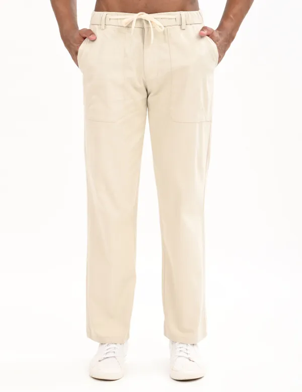 White_Premium_Cotton_Solid_Cargo_For_Men
