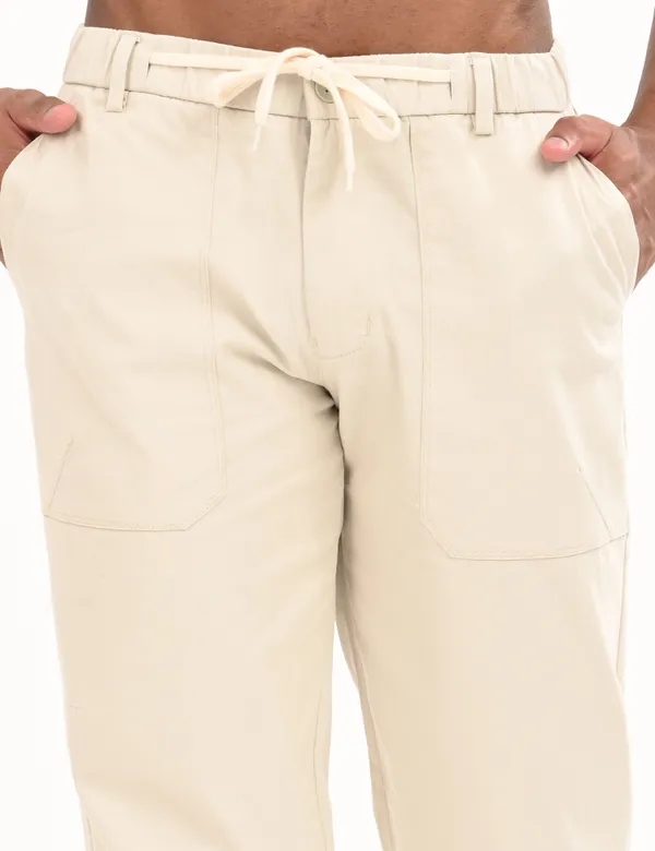 White_Premium_Cotton_Solid_Cargo_For_Men
