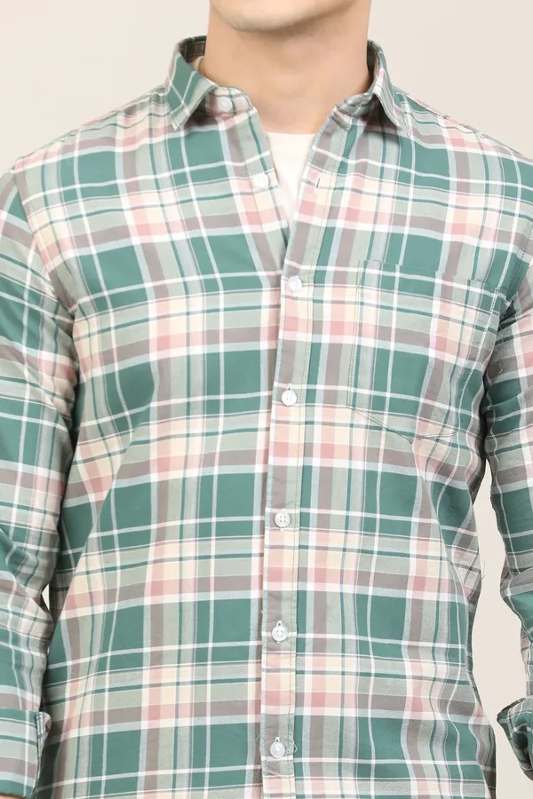 Light_Green_Premium_Cotton_Blend_Checkered_Shirt_For_Men