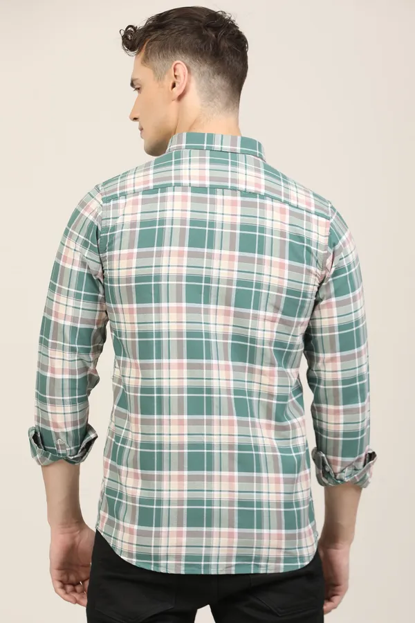 Light_Green_Premium_Cotton_Blend_Checkered_Shirt_For_Men