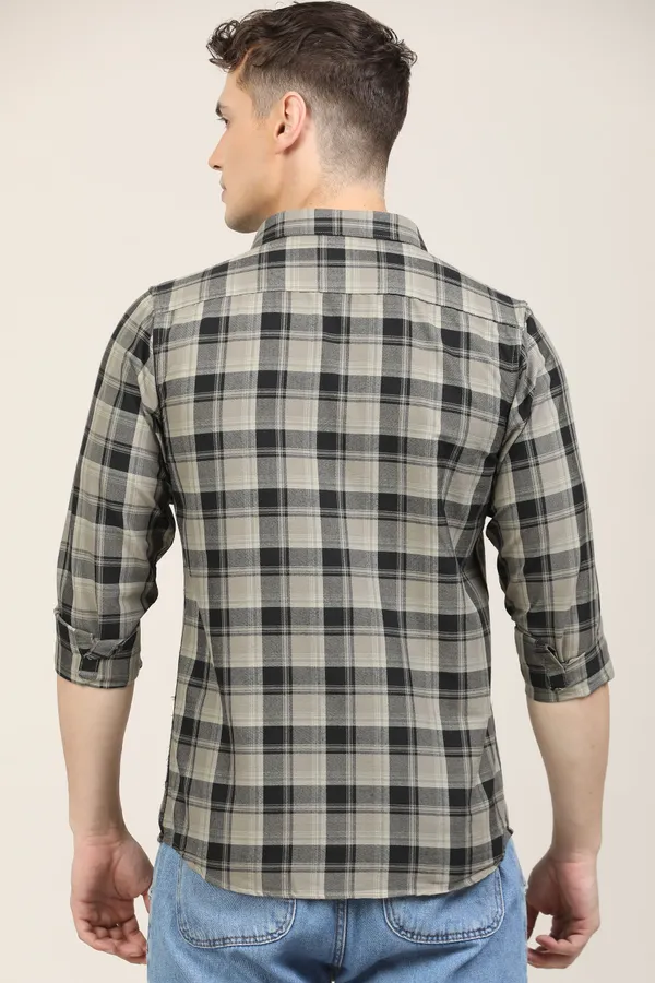 Black_Premium_Cotton_Blend_Checkered_Shirt_For_Men