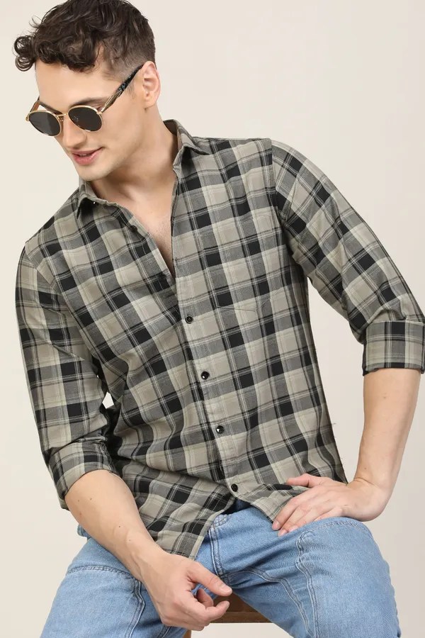 Black_Premium_Cotton_Blend_Checkered_Shirt_For_Men