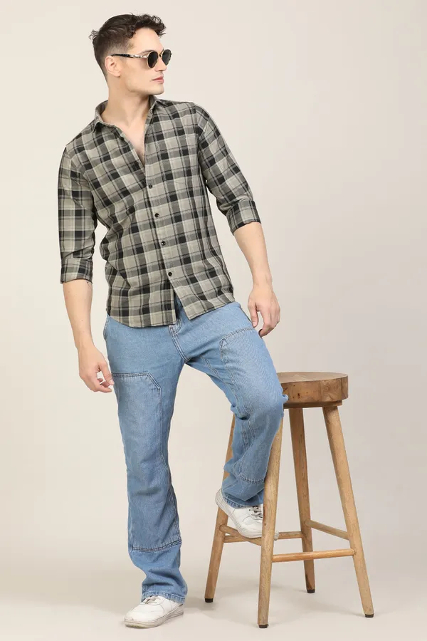 Black_Premium_Cotton_Blend_Checkered_Shirt_For_Men