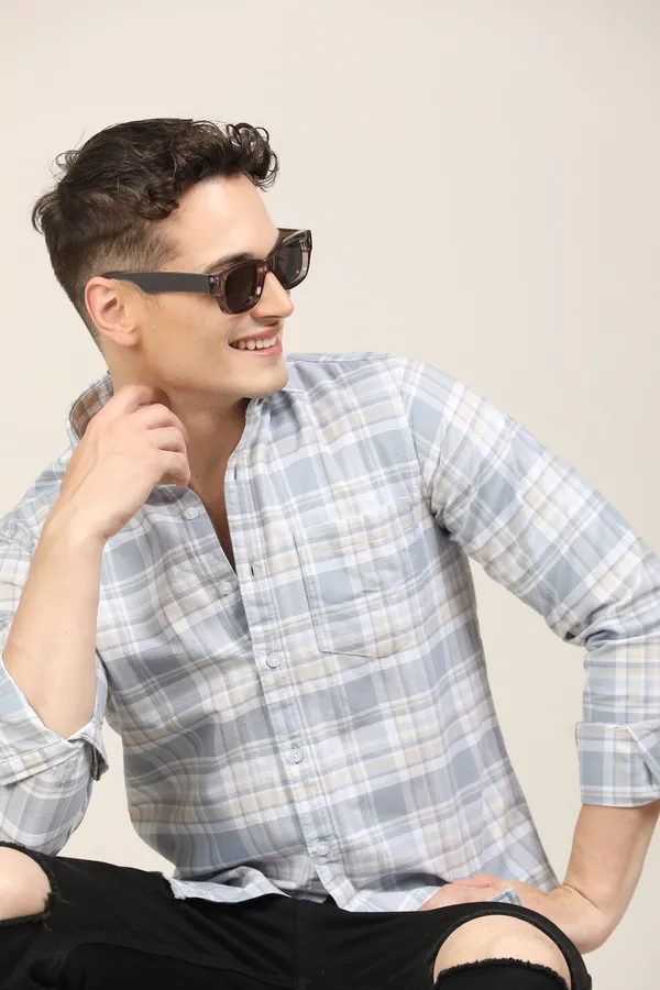 Light_Blue_Premium_Cotton_Blend_Checkered_Shirt_For_Men
