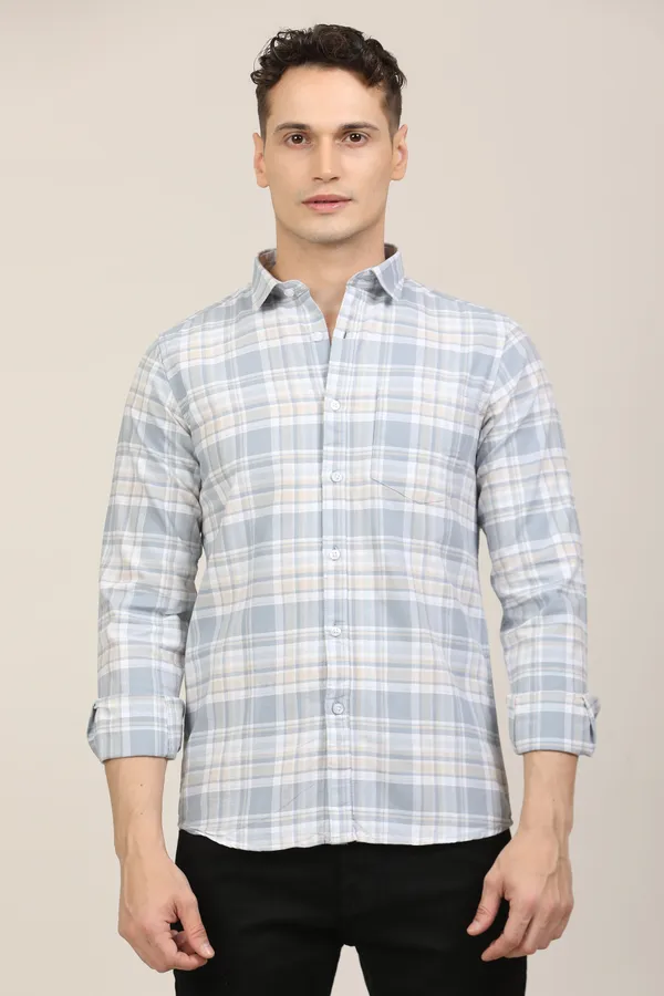 Light_Blue_Premium_Cotton_Blend_Checkered_Shirt_For_Men
