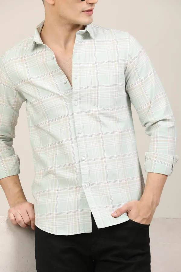 Light_Green_Premium_Cotton_Blend_Checkered_Shirt_For_Men