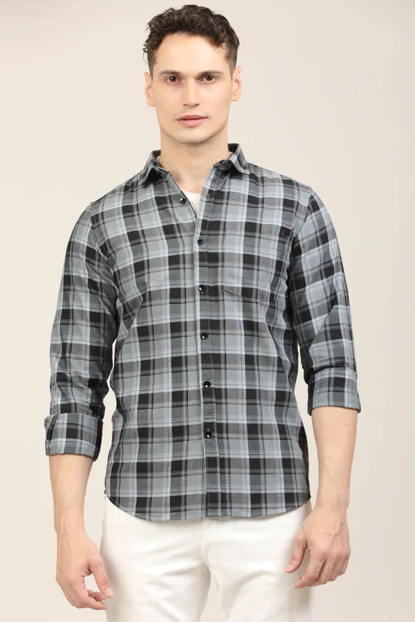 Black_Premium_Cotton_Blend_Checkered_Shirt_For_Men