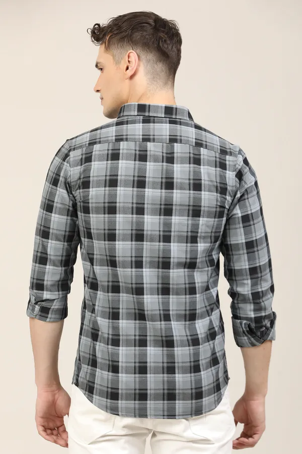 Black_Premium_Cotton_Blend_Checkered_Shirt_For_Men