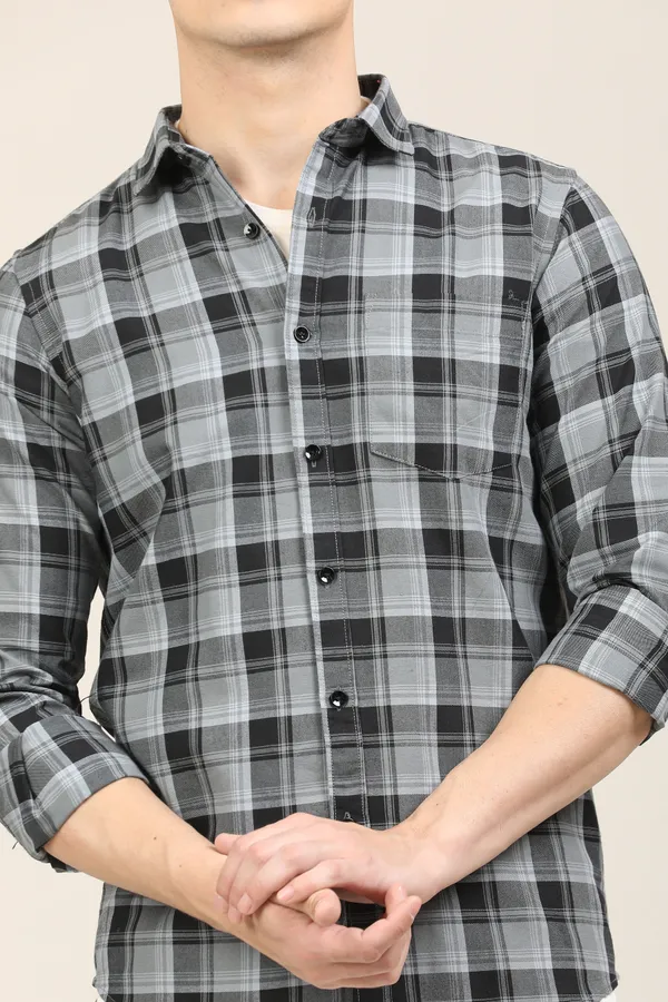 Black_Premium_Cotton_Blend_Checkered_Shirt_For_Men