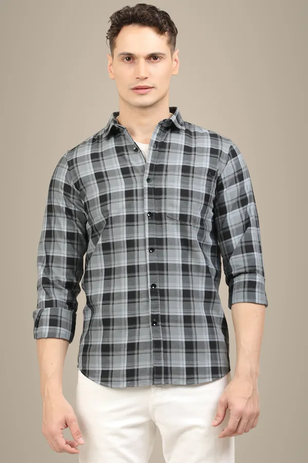 Black_Premium_Cotton_Blend_Checkered_Shirt_For_Men