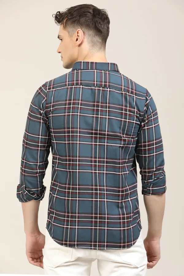 Grey_Premium_Cotton_Blend_Checkered_Shirt_For_Men