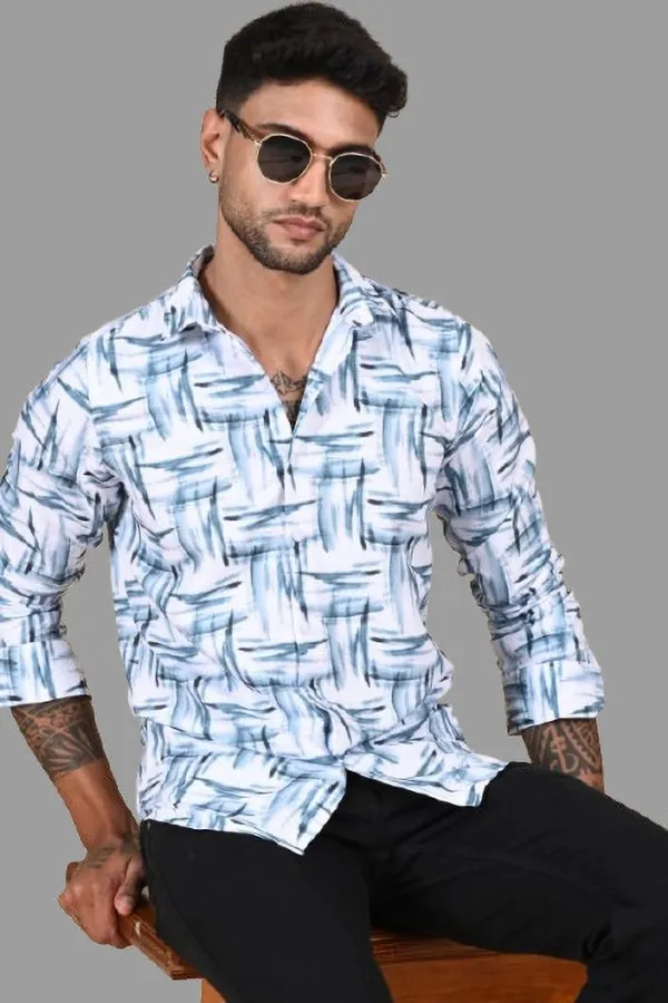 Light_Blue_Premium_Satin_Printed_Shirt_For_Men