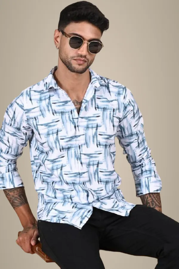 Light_Blue_Premium_Satin_Printed_Shirt_For_Men
