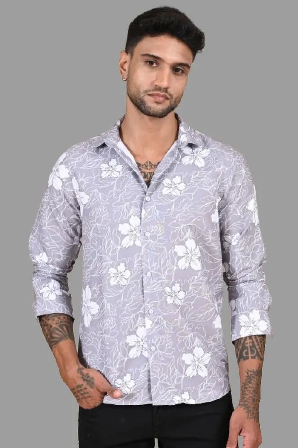 Grey_Premium_Satin_Printed_Shirt_For_Men