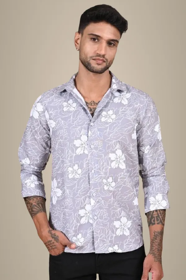 Grey_Premium_Satin_Printed_Shirt_For_Men