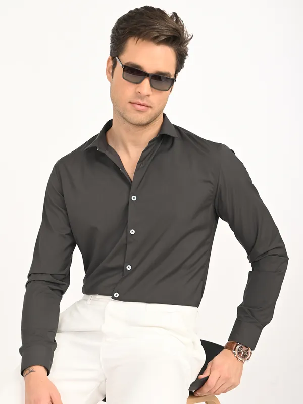Premium_Cotton_Blend_Solid__Shirt_For_Men