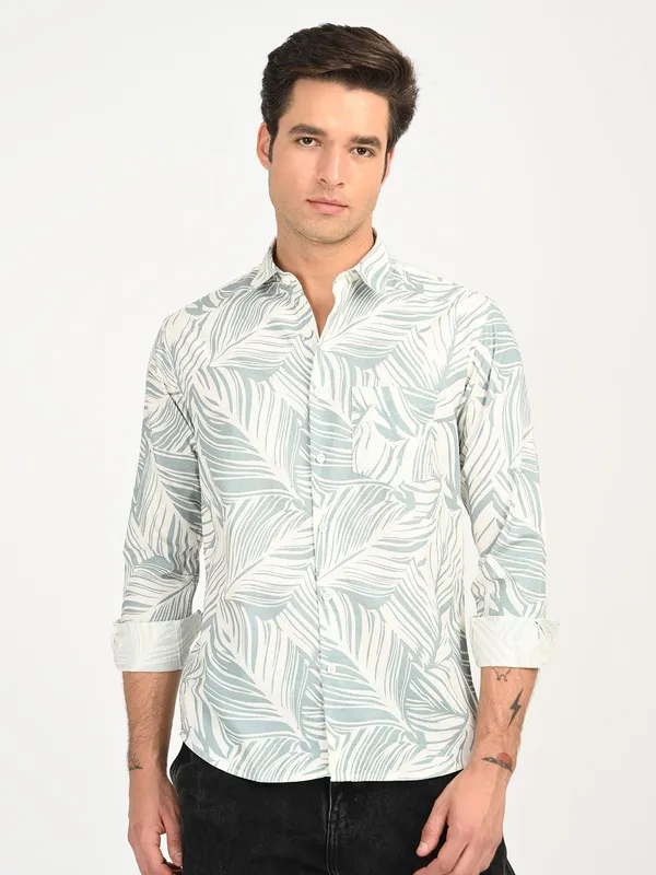Blue_Premium_Pure_Cotton_Printed_Shirt_For_Men