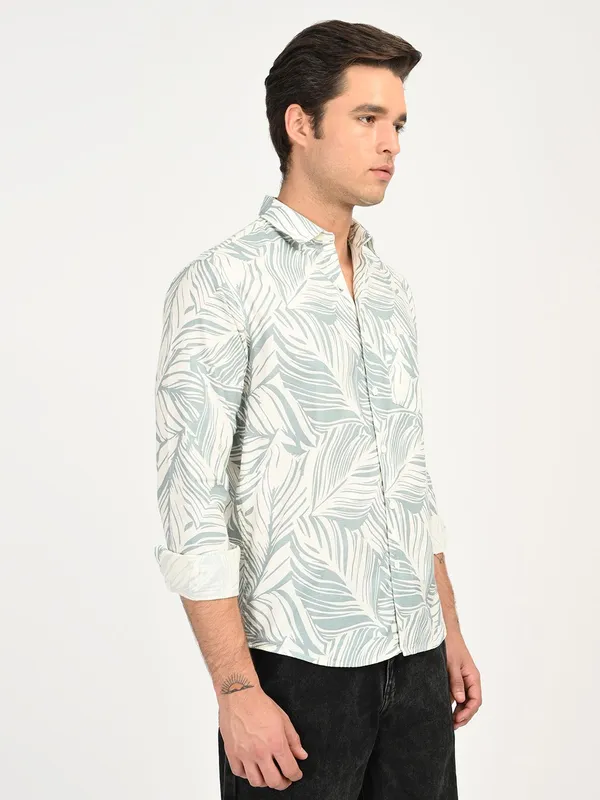 Blue_Premium_Pure_Cotton_Printed_Shirt_For_Men