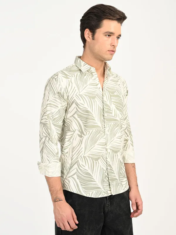 Green_Premium_Pure_Cotton_Printed_Shirt_For_Men