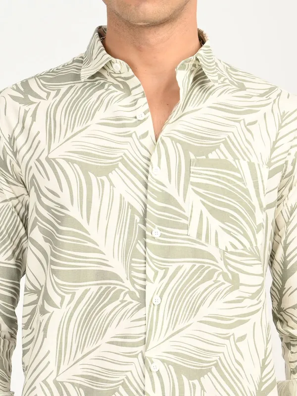 Green_Premium_Pure_Cotton_Printed_Shirt_For_Men