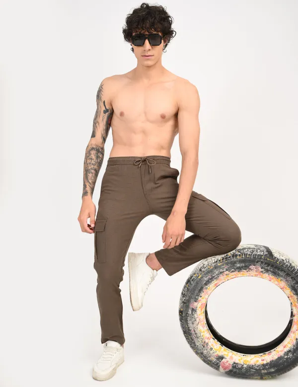 Brown_Premium_Linen_Solid_Cargo_For_Men