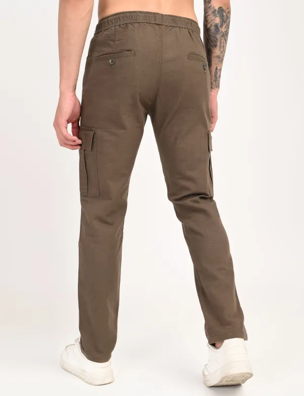 Brown_Premium_Linen_Solid_Cargo_For_Men