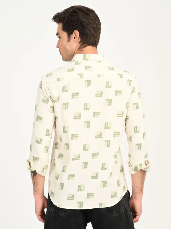 Green_Premium_Pure_Cotton_Printed_Shirt_For_Men