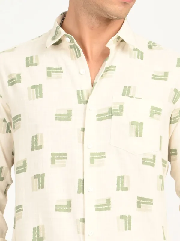 Green_Premium_Pure_Cotton_Printed_Shirt_For_Men