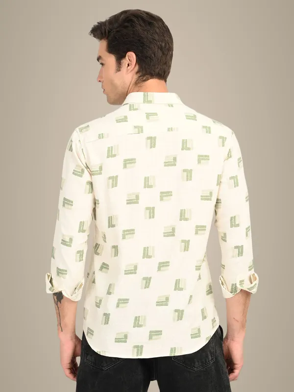 Green_Premium_Pure_Cotton_Printed_Shirt_For_Men