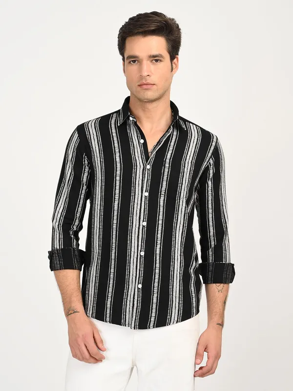 Black_Premium_Pure_Cotton_Printed_Shirt_For_Men