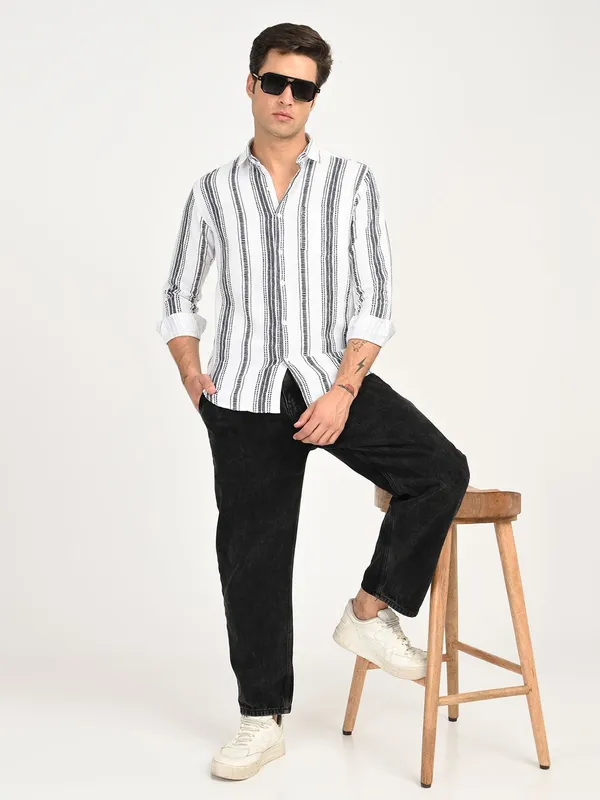 Blue_Premium_Pure_Cotton_Printed_Shirt_For_Men