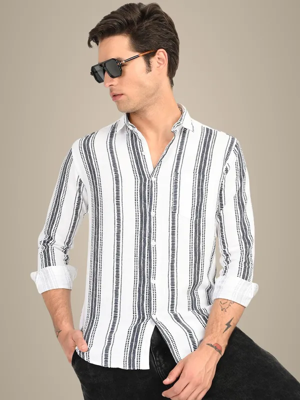 Blue_Premium_Pure_Cotton_Printed_Shirt_For_Men
