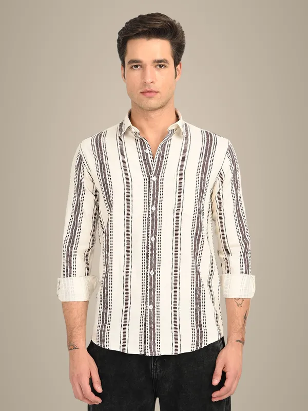 Brown_Premium_Pure_Cotton_Printed_Shirt_For_Men