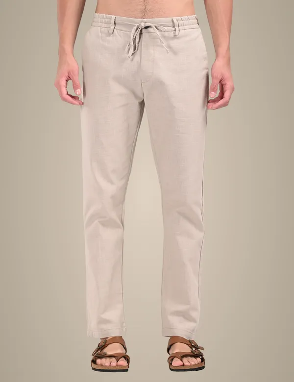 Beige_Premium_Linen_Blend_Solid_Joggers_For_Men