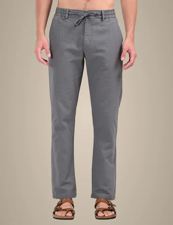 Grey_Premium_Linen_Blend_Solid_Joggers_For_Men