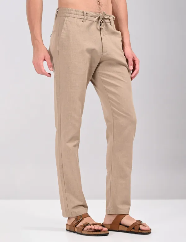 Brown_Premium_Linen_Blend_Solid_Joggers_For_Men