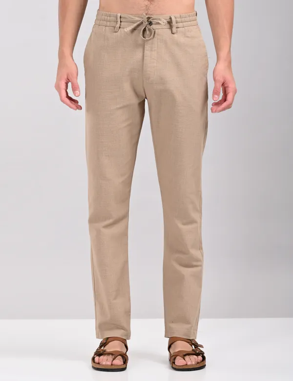 Brown_Premium_Linen_Blend_Solid_Joggers_For_Men