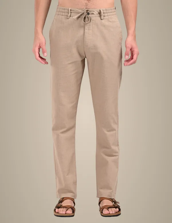 Brown_Premium_Linen_Blend_Solid_Joggers_For_Men