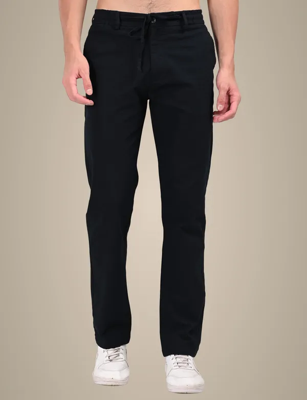 Dark_Blue_Premium_Linen_Blend_Solid_Joggers_For_Men