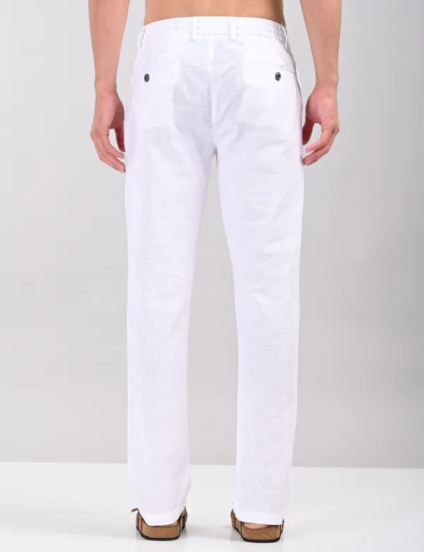 White_Premium_Linen_Blend_Solid_Joggers_For_Men
