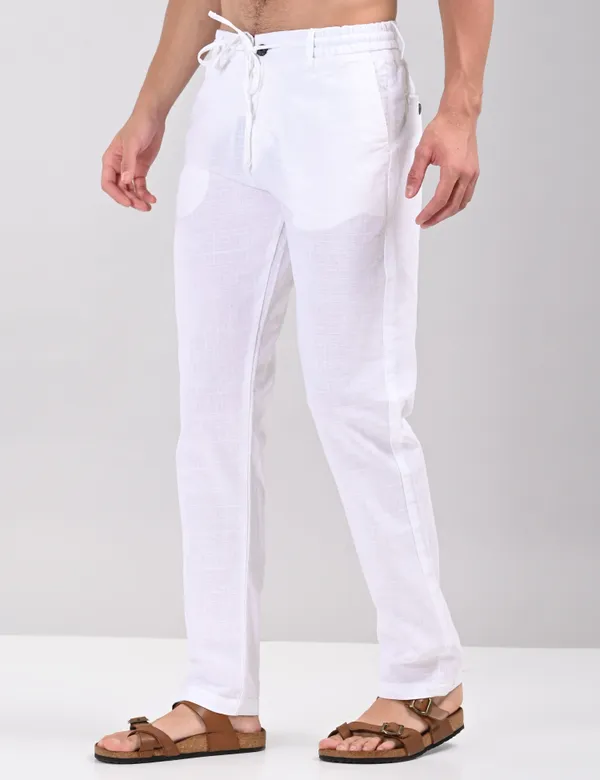 White_Premium_Linen_Blend_Solid_Joggers_For_Men