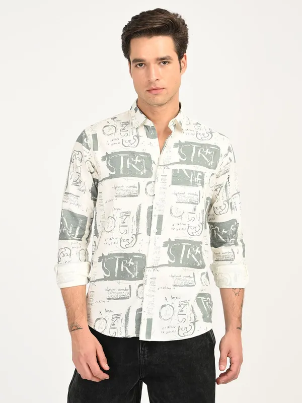 Green_Premium_Pure_Cotton_Printed_Shirt_For_Men