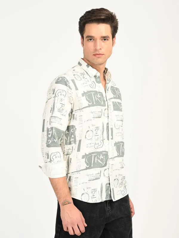 Green_Premium_Pure_Cotton_Printed_Shirt_For_Men