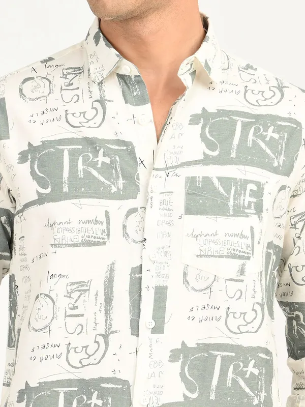 Green_Premium_Pure_Cotton_Printed_Shirt_For_Men