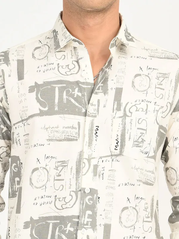 Grey_Premium_Pure_Cotton_Printed_Shirt_For_Men