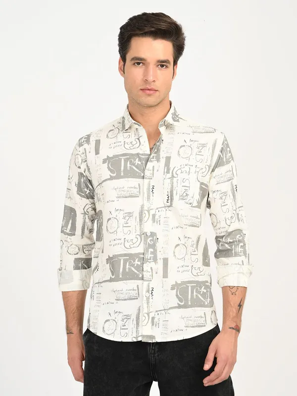 Grey_Premium_Pure_Cotton_Printed_Shirt_For_Men