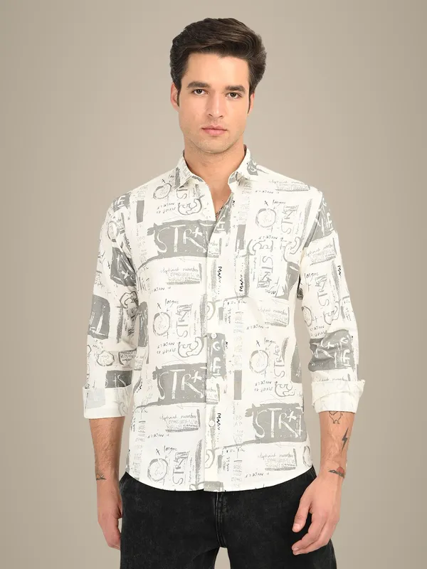 Grey_Premium_Pure_Cotton_Printed_Shirt_For_Men
