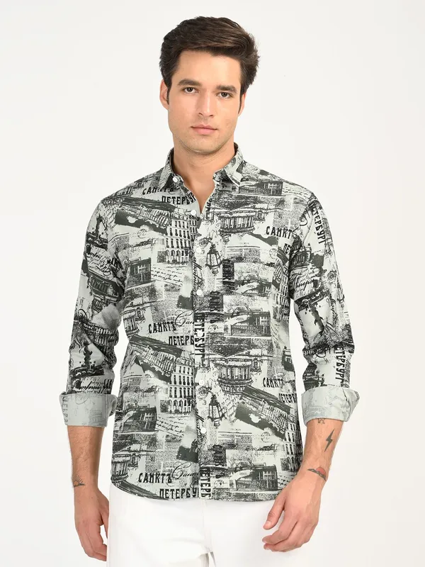 Black_Premium_Pure_Cotton_Printed_Shirt_For_Men