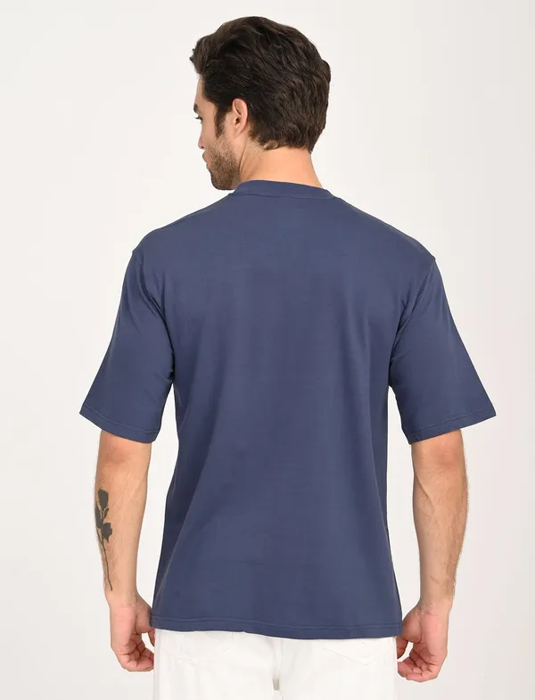 Blue_Premium_Pure_Cotton_Solid_T-Shirt_For_Men