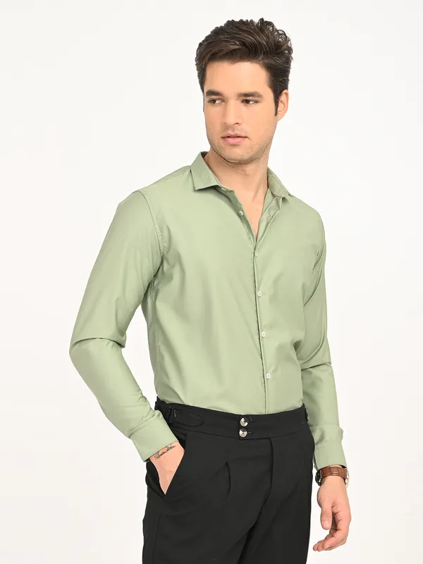 Bottle_Green_Premium_Cotton_Blend_Checkered_Shirt_For_Men